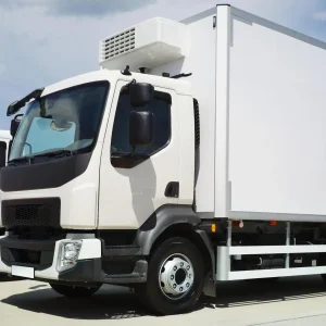 A reefer truck parking and waiting for maintenance.